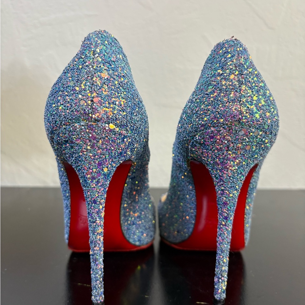 Christian Louboutin Blue Red Sparkle Heels